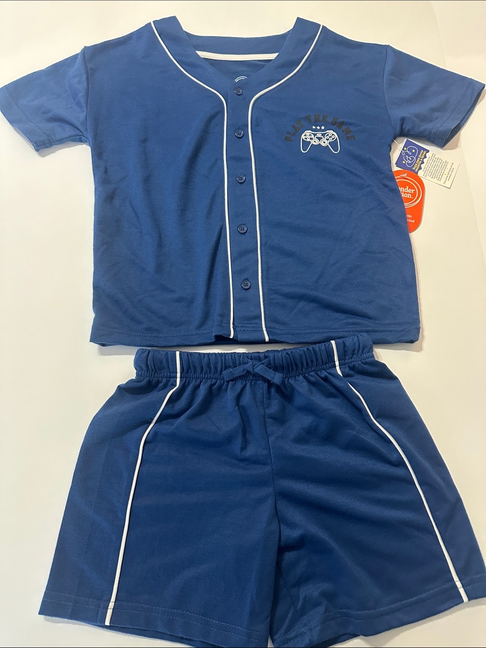 Boys Blue Pajamas Short Set with Game Controller Graphic